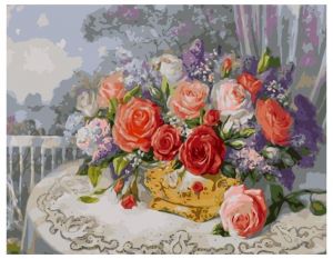 Картина по номерам 40*50 VA-1569 Розы на веранде 
