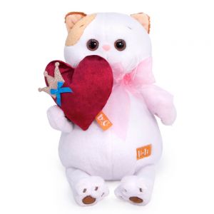 Мягкая игрушка Буди Баса Budi Basa Кошечка Ли-Ли с сердцем, 24 см, LK24-074
