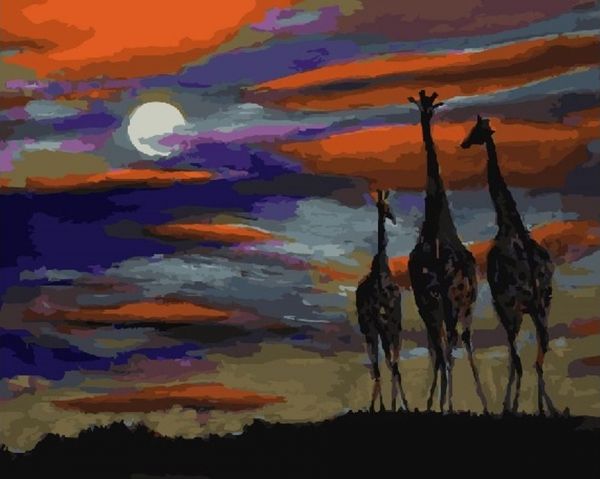 Картина по номерам 40*50 GX 22441 Три жирафа