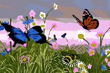Картина по номерам 20*30 CX3316 Бабочки на лугу