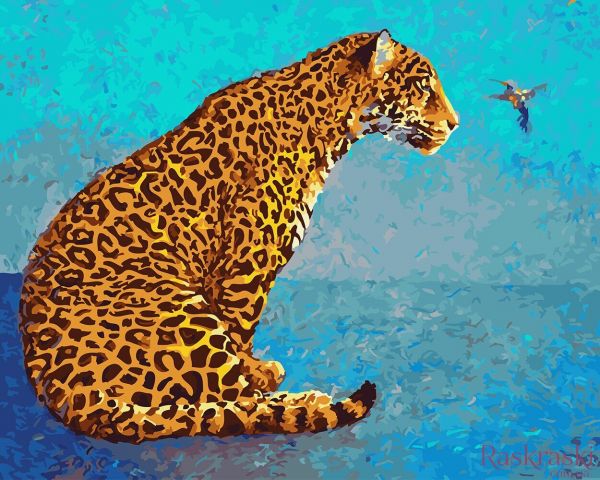 Картина по номерам 40*50 GX23061 Леопард и колибри