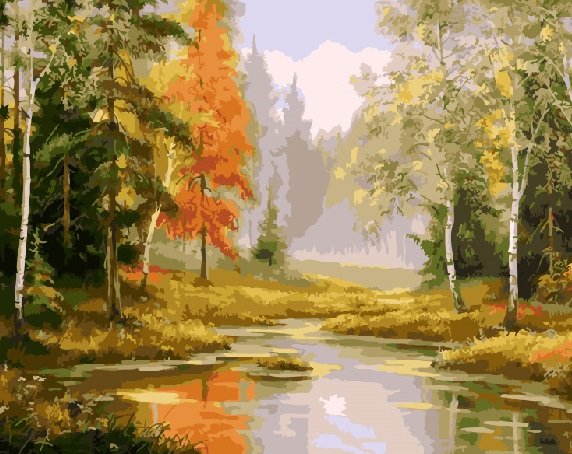 Картина по номерам 40*50 RDG-1637 Ранняя осень в лесу