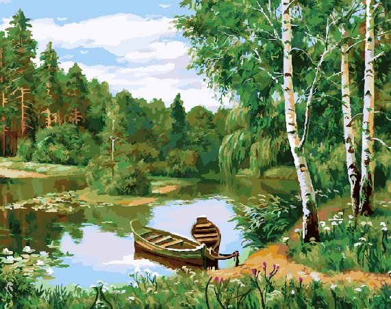 Картина по номерам 40*50 RDG-2825 В лесу у пруда
