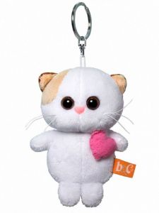 Мягкая игрушка Budi Basa Брелок Кошечка Ли‑Ли с розовым сердцем 12 см, ABB-014