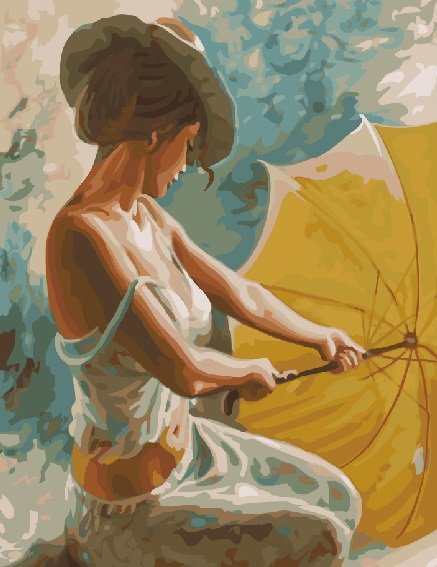 Картина по номерам 40*50 GX22337 Девушка с зонтом