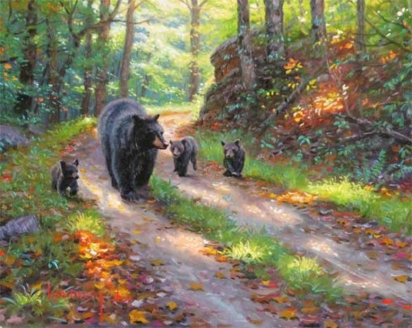 Картина по номерам 40*50 RDG-2909 Медведи на прогулке