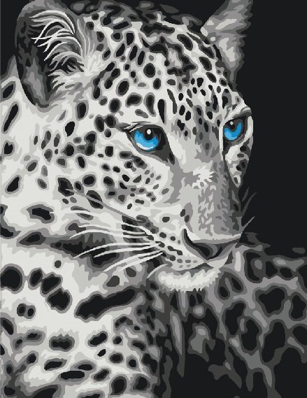 Картина по номерам 40*50 GX22284 Голубоглазый леопард 