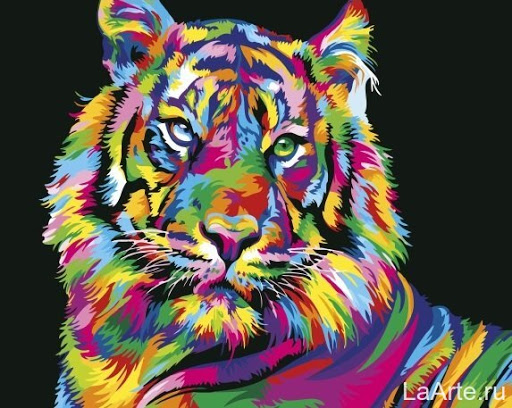 Картина по номерам 40*50 RDG-3319 Радужный тигр