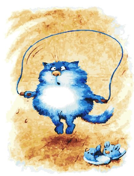 Картина по номерам 40*50 GX22645 Синий кот счастья от художницы Рины Зенюк 