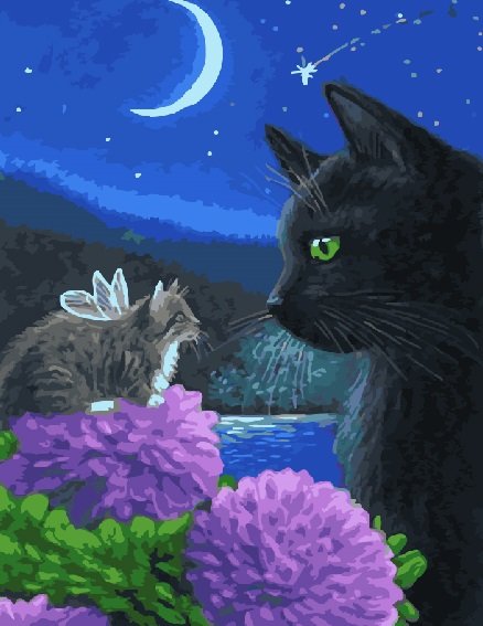 Картина по номерам 40*50 GX22736 Черная кошка