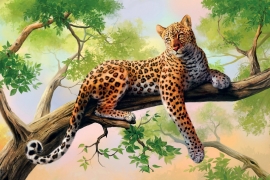 Картина по номерам 40*50 GX23088 Леопард