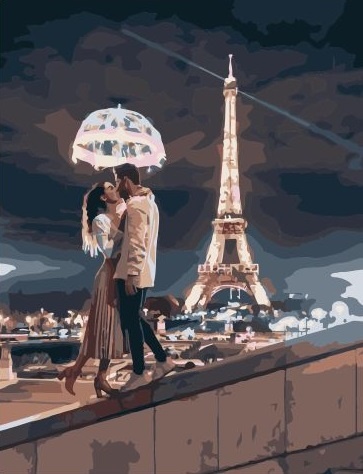 Картина по номерам 40*50 RDG-3572 Поцелуй в Париже