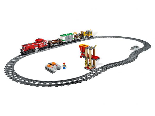 Lego 3677 City Красный грузовой поезд RED CARGO TRAIN