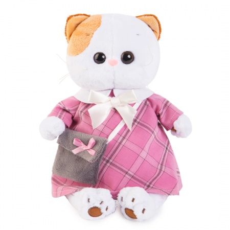 Мягкая игрушка Буди Баса Budibasa Кошечка Ли-Ли в розовом платье с серой сумочкой, 24 см, LK24-007