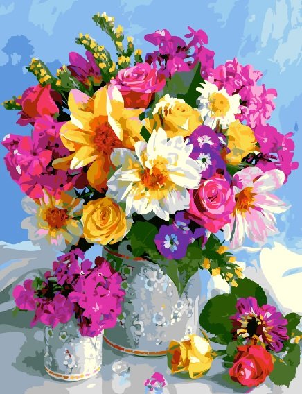 Картина по номерам 40*50 GX5546 Букет ярких цветов