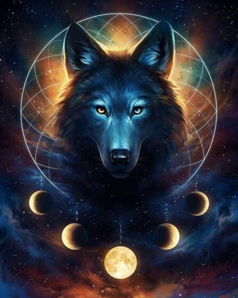 Картина по номерам 40*50 VA-1191 Космический волк 