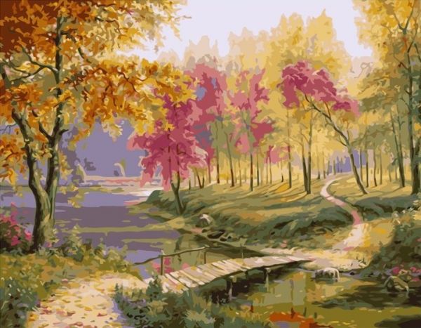 Картина по номерам 40*50 VA-1523 Осень в старом парке