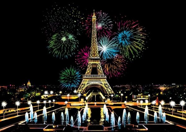 Скретч-картина Fireworks Paris - France
