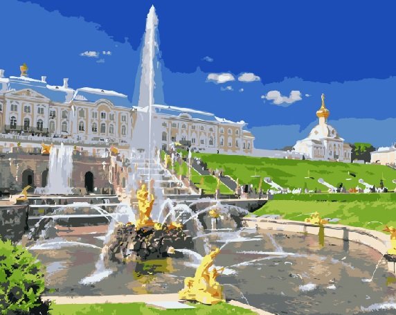 Картина по номерам 40*50 GX7973 Петергофский дворец