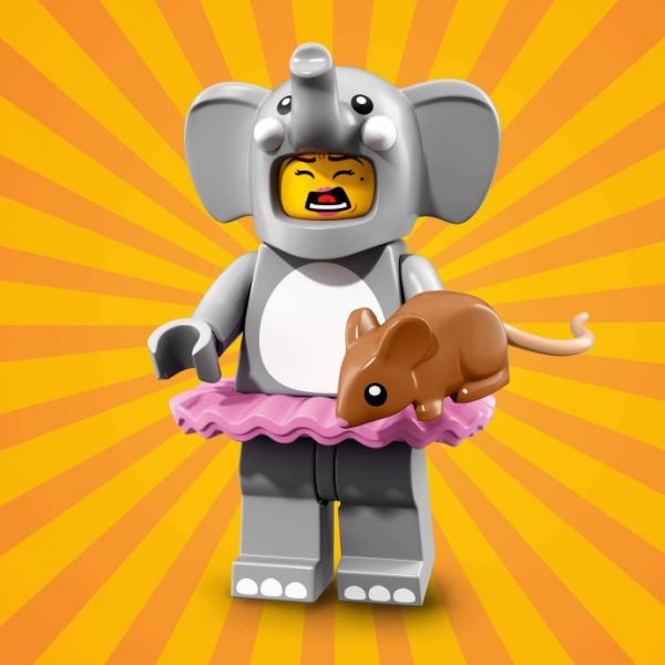 Lego 71021-1 Минифигурки, Юбилейная серия 18 Девочка в костюме слонёнка