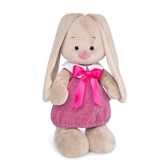 Мягкая игрушка Буди Баса Budibasa Зайка Ми в платье в розовую полоску, 32 см, StM-257