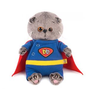 Мягкая игрушка Буди Баса Budi Basa Basik Baby в костюме Супермена, 20 см, BB-024 светло-серый