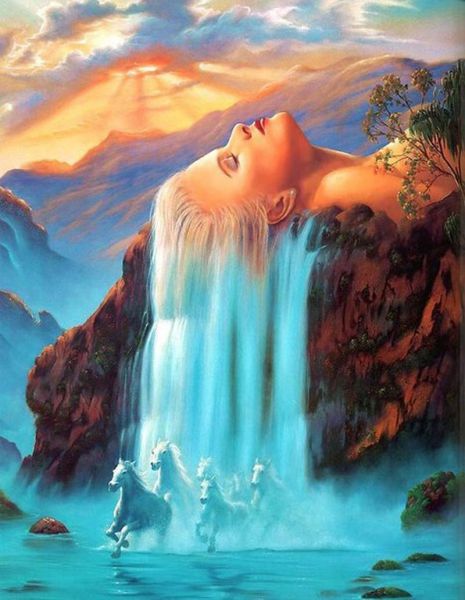 Картина по номерам 40*50 GX6494 Таинственный водопад 