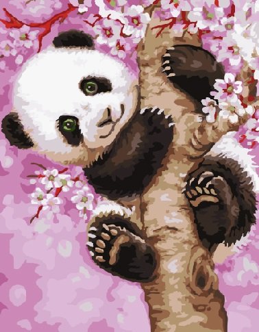 Картина по номерам 30*40 EX5191 Панда на дереве
