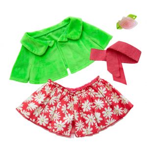 Комплект одежды для кошечки Ли-Ли, 24 см, Budi Basa OLK24-075 Лаймовый кейп и пышная юбка