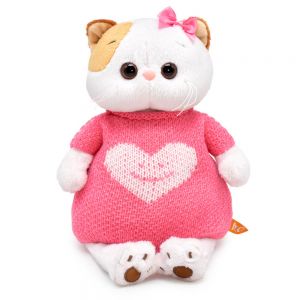 Мягкая игрушка Буди Баса Budi Basa Кошечка Ли-Ли в вязаном платье с сердцем, 24 см, LK24-136