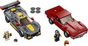 Lego 76903 Speed Champions Chevrolet Corvette C8.R Race Car and 1968 Chevrolet Corvette