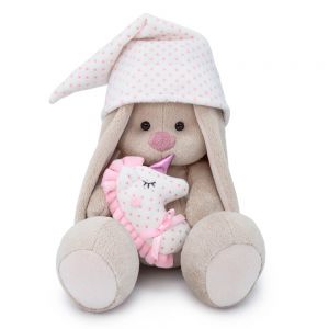 Мягкая игрушка Буди Баса Budibasa Зайка Ми с подушкой единорогом розовая, 18 см, SidS-305
