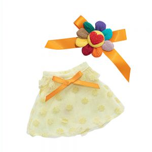 Комплект одежды для Зайки Ми 15 см Budi Basa OSidX-372 Жёлтое платье и аксессуар на ушко